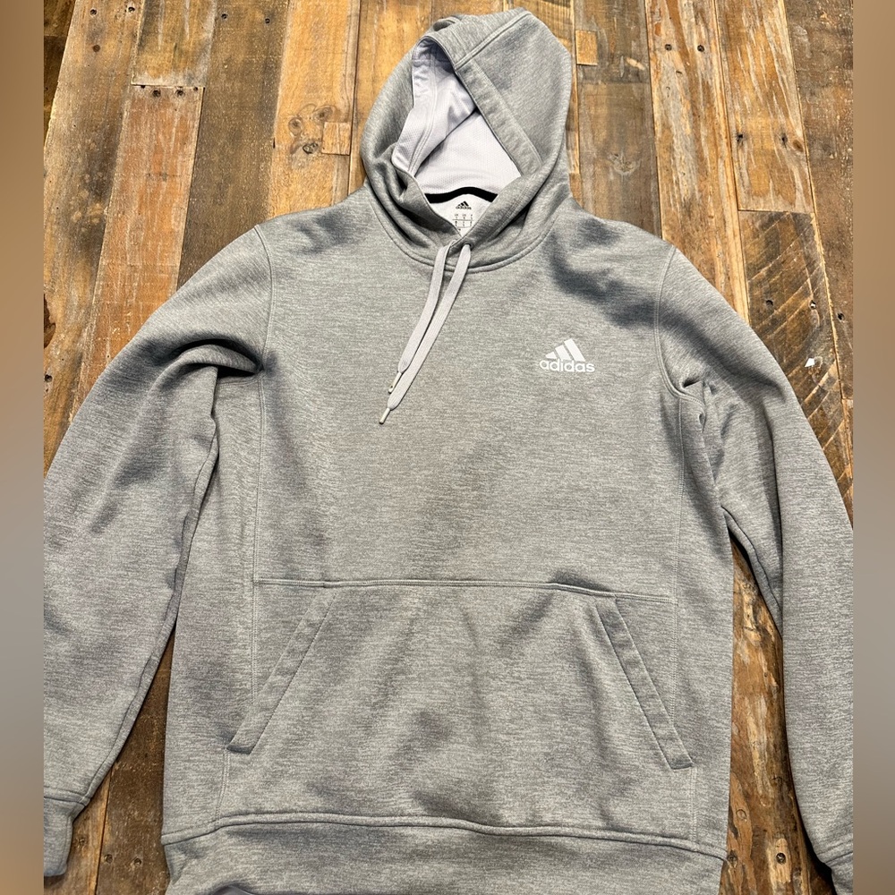 Men’s grey ADIDAS hoodie sweatshirt. Size S